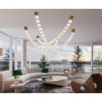 Люстра підвісна велика сучасна перлина VALESO G3873-25 Copper 60W