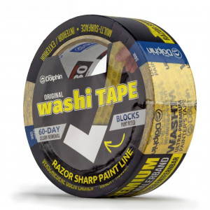 Лента малярная Blue Dolphin WASHI-XF7 Ultra Premium жёлтая 38 мм × 50 м