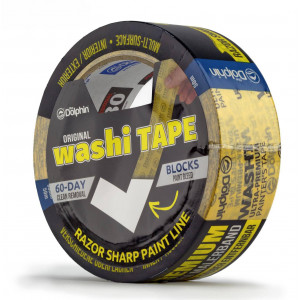 Лента малярная Blue Dolphin WASHI-XF7 Ultra Premium жёлтая 48 мм × 50 м
