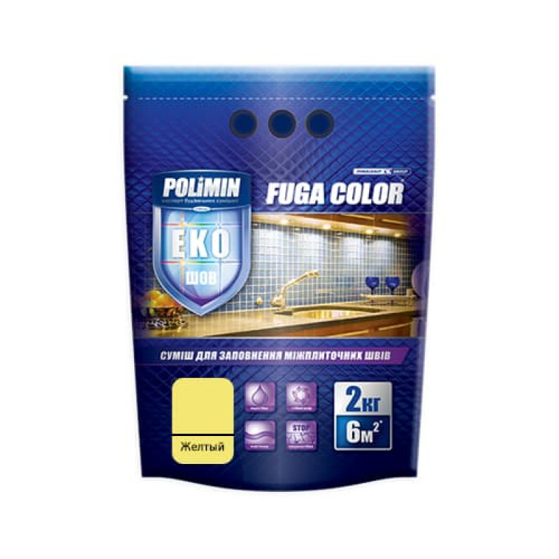Затирка для плитки Fuga Color Polimin 2 кг желтая