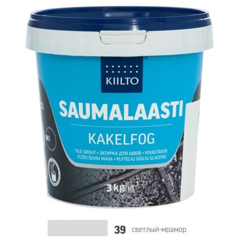 Затирка для плитки Kiilto Saumalaasti 39 светлый мрамор 3 кг