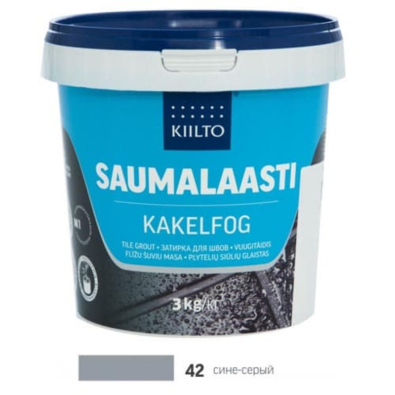Затирка для плитки Kiilto Saumalaasti 42 сине-серый 3 кг