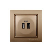 Розетка USB (2 порти) 2 A  Enzo  Розкішно-золотий