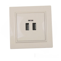 Розетка USB (2 порта)  2 A Enzo Латте Розетка USB (2 порта)  2 A Enzo Латте