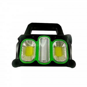 Ліхтарик з акумулятором та сонячною батареєю  Зелений