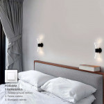 Настенный светодиодный светильник бра Esllse DIO 12Вт 215х100х85мм Черный