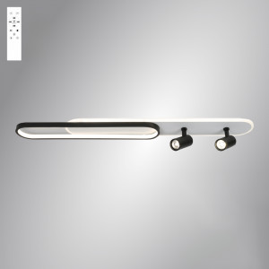 Світильник світлодіодний Esllse з пультом EDINBURGH 70+4W 2LR APP 1000x160мм Чорно-білий