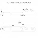 Светильник светодиодный Esllse с пультом EDINBURGH 70+4W 2LR APP 1000x160мм Чёрно-белый
