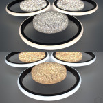 Смарт люстра управляемая светодиодная ALMAZ 6R 110 Вт 520x485x75 мм Черно-белая