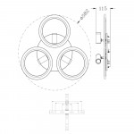 Керована світлодіодна люстра ESLLSE SONNE DOWNLIGHT 70W 3LR SMART 582х115мм Чорна