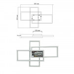 Управляемая светодиодная СМАРТ люстра ESLLSE SVEN 70W 3S 550x360x75мм Белая