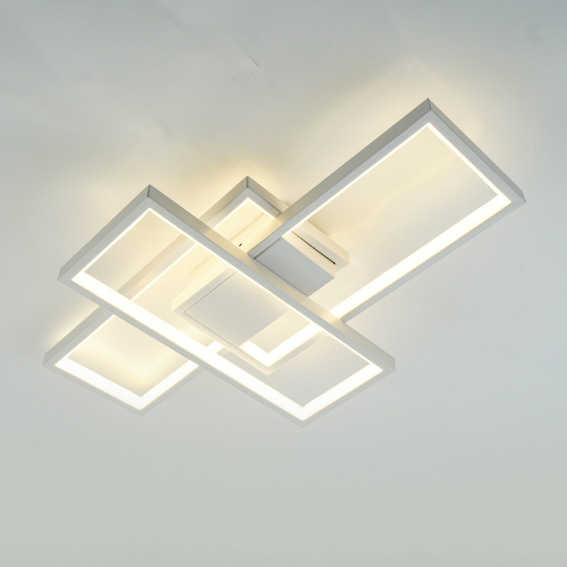 Керована світлодіодна СМАРТ люстра ESLLSE SVEN 65 Вт 550x360x80 мм Біла