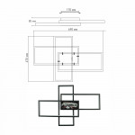 Керована світлодіодна СМАРТ люстра ESLLSE SVEN 85W 3S 690x470x85мм Чорна