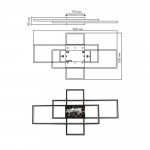 Управляемая светодиодная СМАРТ люстра ESLLSE SVEN 123W 3S 900x500x80мм Черная