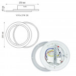 Настенно-потолочный светодиодный светильник бра VIVA 25Вт 2R 250×200×40мм Черно-белый