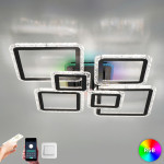 Управляемая светодиодная СМАРТ люстра ESLLSE OVAL ICE RGB 180Вт 7S APP 960x750x110мм Черная