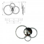 Люстра потолочная светодиодная на кухню и в гостиную ESLLSE TRIO 70 Вт 510x380x107мм Чёрная