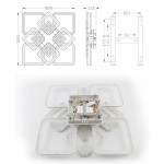 Керована світлодіодна люстра ESLLSE TETRA TWIST 165W 8S SMART 595x595x110мм Чорна