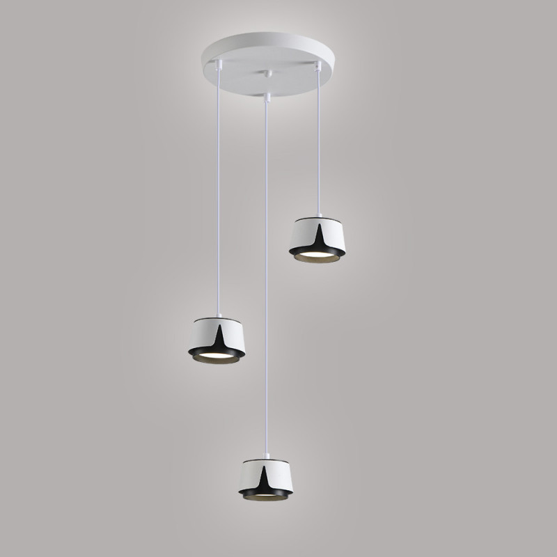 Світильник підвісний TELA R 100x1000 мм Біло-чорний на 3 лампи GX53