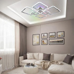 Управляемая светодиодная СМАРТ люстра ESLLSE OVAL RGB 120 Вт 7S 960x750x110мм Хром