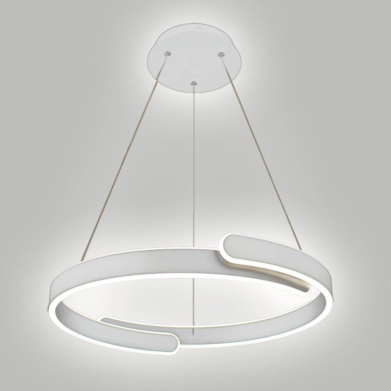 Смарт люстра управляемая светодиодная подвесная HIPPO 90 Вт 500x1200 мм Белая