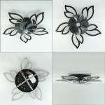 Керована світлодіодна люстра з вентилятором FAN ASTRA 85W+18W 5F 680×120мм Чорна