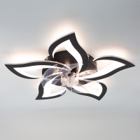 Керована світлодіодна люстра з вентилятором FAN ELLA 72W+18W 5F 680×120мм Чорна