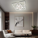 Управляемая светодиодная люстра ESLLSE TETRA TWIST ICE 165W 8S SMART 595x595x110мм Белая