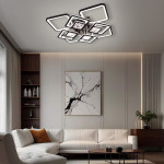 Управляемая светодиодная люстра ESLLSE TETRA TWIST ICE 165W 8S SMART 595x595x110мм Черная