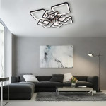 Управляемая светодиодная люстра ESLLSE TETRA TWIST ICE 165W 8S SMART 595x595x110мм Черная