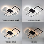 Управляемая светодиодная СМАРТ люстра ESLLSE LAMPARAS 3L 90 Вт 500x500x61 мм Черно-белая