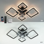 Управляемая светодиодная люстра с вентилятором FAN OVAL 70 Вт + 18 Вт 760x560x120 мм Черная