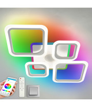 Смарт люстра с колонкой управляемая светодиодная ESLLSE OVAL RGB MUSIC 5S 85 Вт 725x460x80 мм Белая