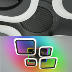 Смарт люстра з колонкою керована світлодіодна ESLLSE OVAL RGB MUSIC 5S 85 Вт 725x460x80 мм Чорна