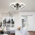 Смарт люстра з колонкою керована світлодіодна ESLLSE OVAL RGB MUSIC 5S 85 Вт 725x460x80 мм Чорна