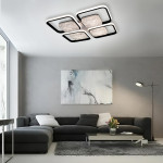 Управляемая светодиодная смарт люстра ESLLSE ALMAZ 8S 120 Вт 520x520x75 мм Черно-белая