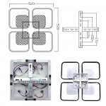 Управляемая светодиодная смарт люстра ESLLSE ALMAZ 8S 120 Вт 520x520x75 мм Черно-белая