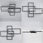 Управляемая светодиодная СМАРТ люстра ESLLSE SVEN 85W 3S 690x470x80мм Черно-белая