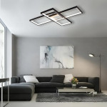 Управляемая светодиодная СМАРТ люстра ESLLSE SVEN 85W 3S 690x470x80мм Черно-белая