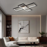 Управляемая светодиодная СМАРТ люстра ESLLSE SVEN 85W 3S 690x470x80мм Черно-белая