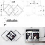 Світлодіодна люстра  ESLLSE MOKA 3S 60 Вт 550x310x72 мм Чорна