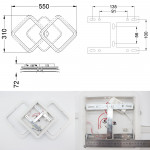 Світлодіодна люстра  ESLLSE MOKA 3S 60 Вт 550x310x72 мм Біла