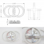Cвітлодіодна люстра ESLLSE MOKA 3R 60 Вт 440x250x70 мм Біла