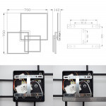 Смарт люстра управляемая светодиодная ESLLSE COCO 3S 120 Вт 750x750x142 мм Черная