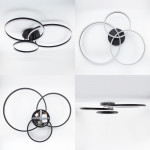 Смарт люстра управляемая светодиодная ESLLSE COCO 3R 105 Вт 762x675x150 мм Черная