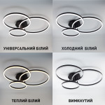 Смарт люстра управляемая светодиодная ESLLSE COCO 3R 105 Вт 762x675x150 мм Черная