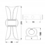 Настінний світлодіодний світильник бра Esllse DIO 12Вт 210х100х85 мм Хром