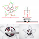 Люстра светодиодная с пультом ESLLSE ELLA RGB 42+10 Вт 5F 600x95 мм Черная