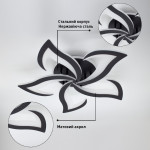 Люстра светодиодная с пультом ESLLSE ELLA RGB 42+10 Вт 5F 600x95 мм Черная