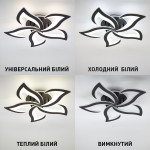 Люстра светодиодная с пультом ESLLSE ELLA RGB 42+10 Вт 5F 600x95 мм Черная